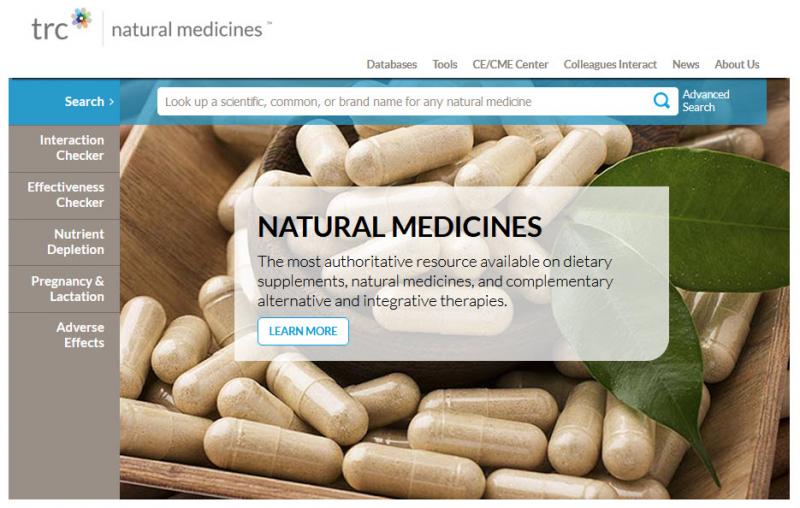 Natural Medicines database screenshot