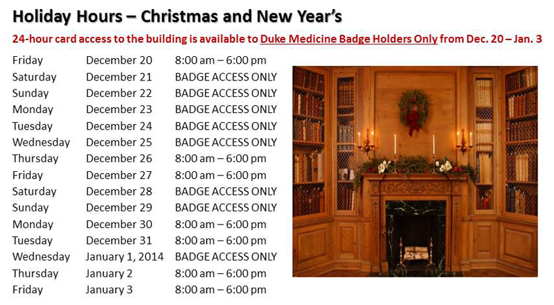 library holiday hours 2013