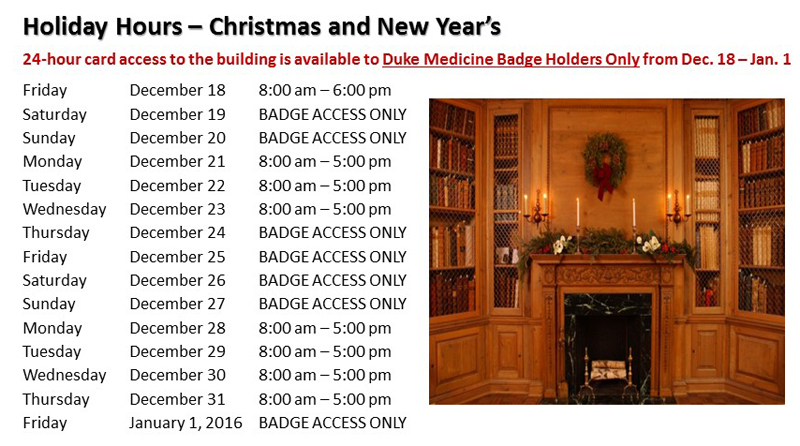 library holiday hours 2015