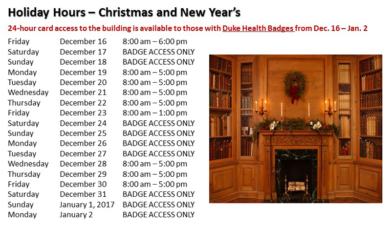 library holiday hours 2015
